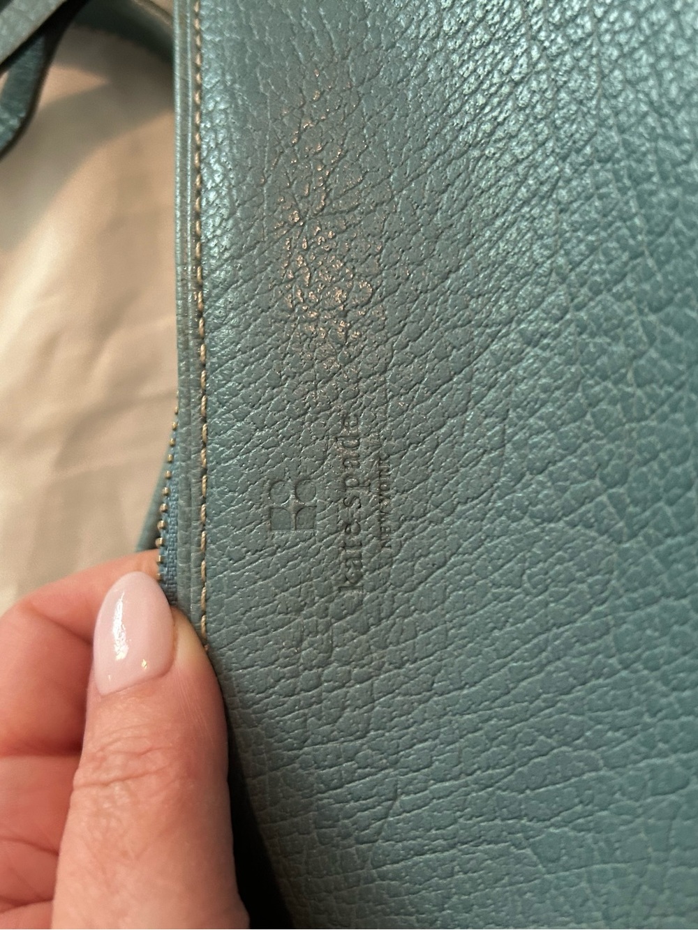 kate spade teal leather shoulder bag - Picture 5 of 8